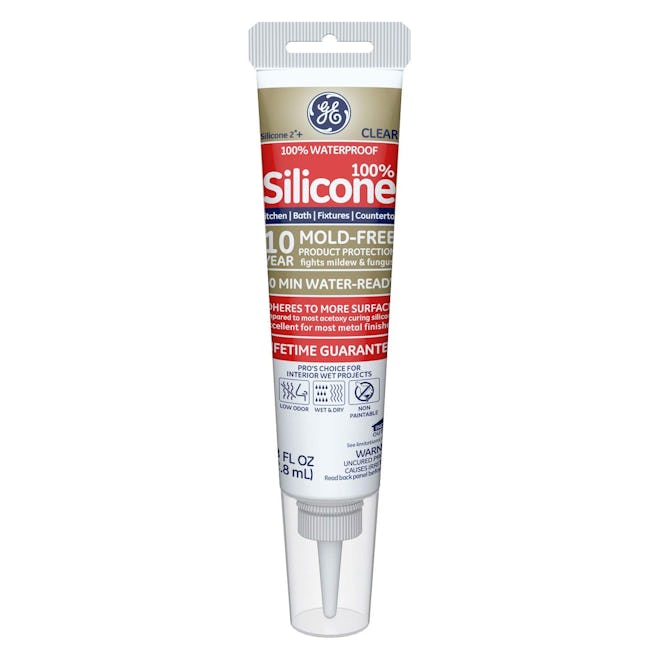 GE  Silicone 2+ Kitchen and Bath Caulk, Squeeze Clear (2.8 Ounces)