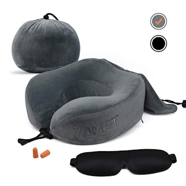ZAMAT Breathable & Comfortable Memory Foam Travel Neck Pillow