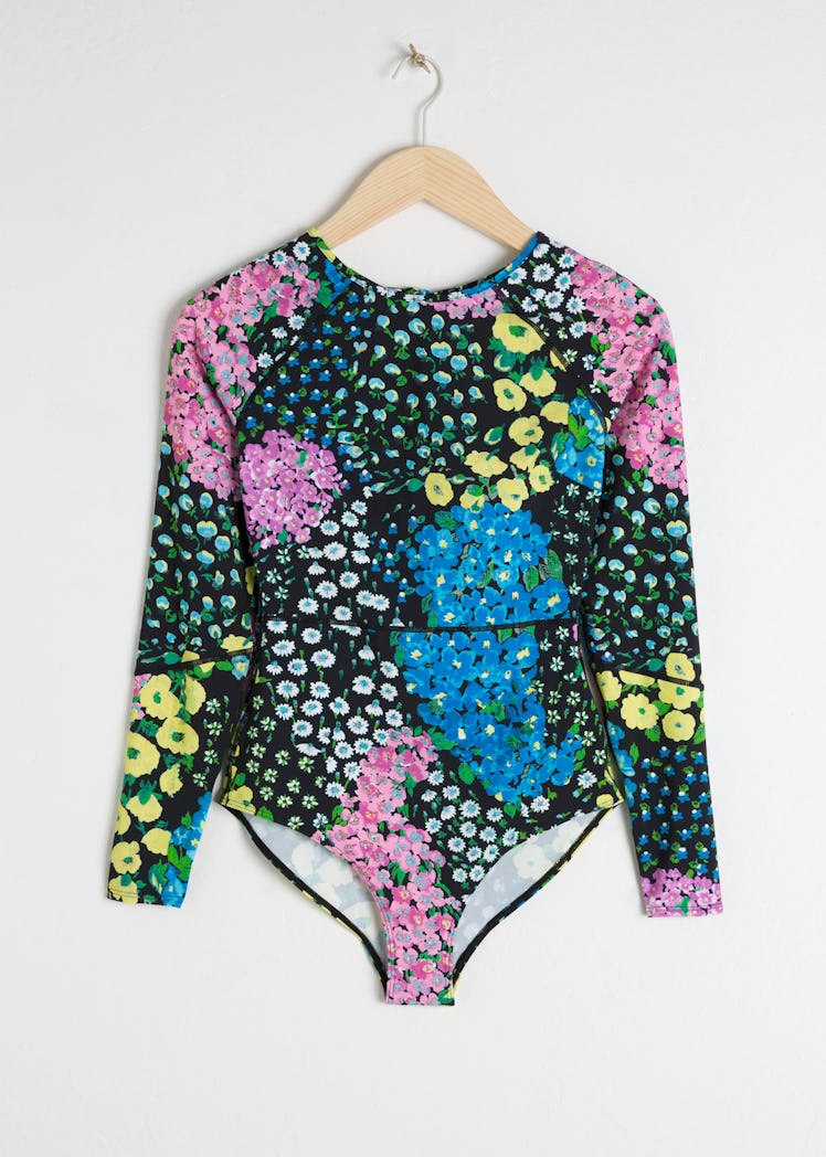 Long Sleeve Floral Swimsuit