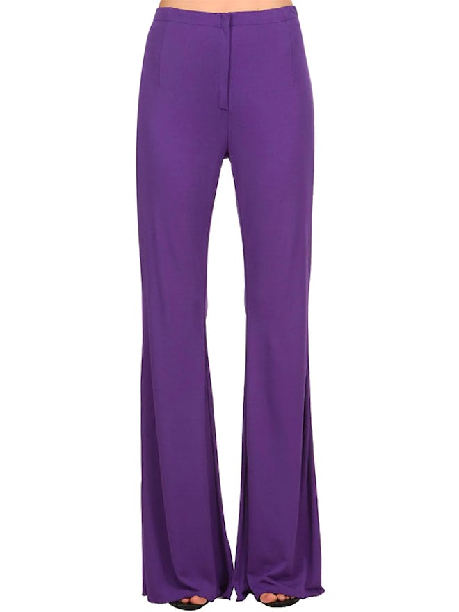 Flared Crepe Jersey Pants