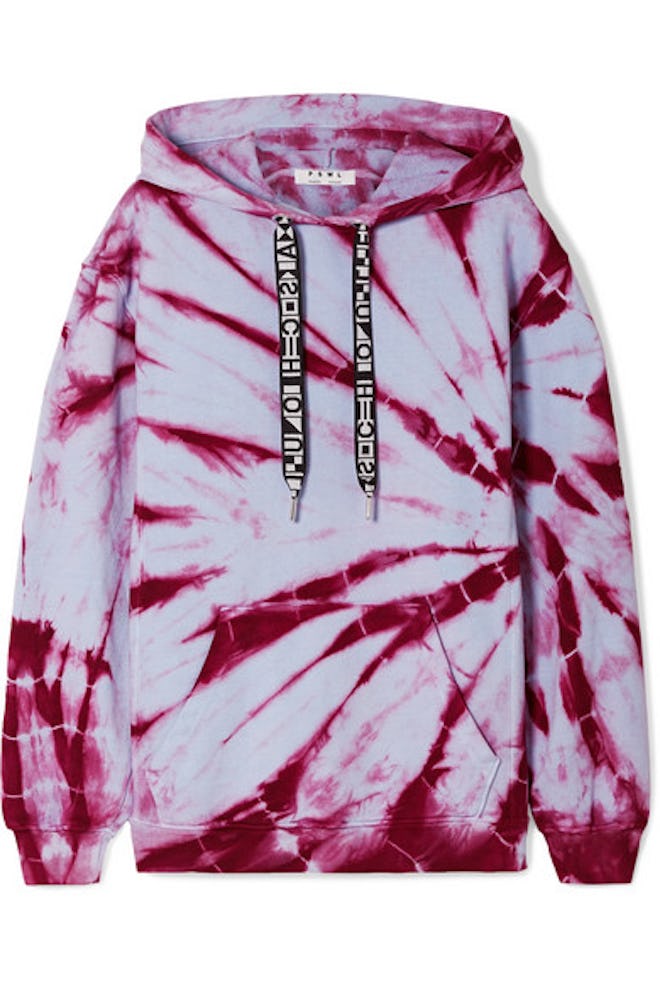 PSWL tie-dyed cotton-jersey hoodie