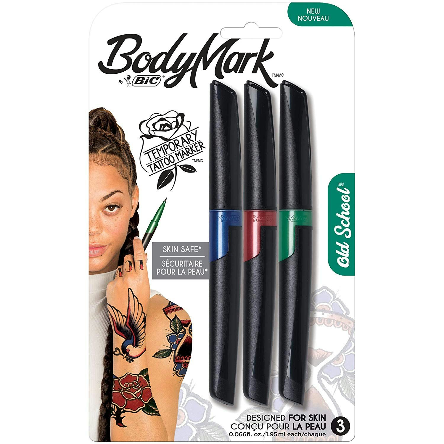 Buy BIC BodyMark Temporary Tattoo Marker with Fine Tip Mandala Assorted  Colors Pack of 3 Markers  3 Stencils Online at Low Prices in India   Amazonin