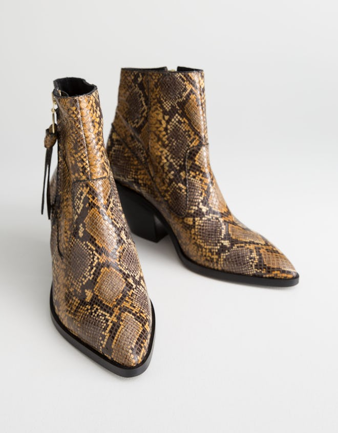 Snake Cowboy Ankle Boots