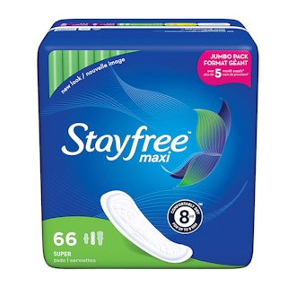 Stayfree Super Maxi Pads, 66 Count