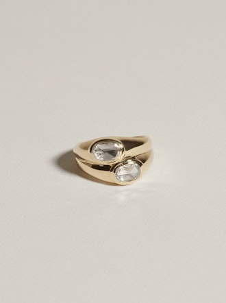 Duo Face Ring  (Rosecut Diamonds), 14k Yellow