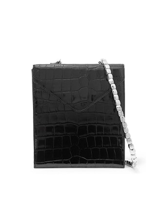 Allegra Croc-Effect Leather Shoulder Bag