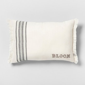 Bloom Reversible Throw Pillow Stripe Cream / Gray - Hearth & Hand with Magnolia
