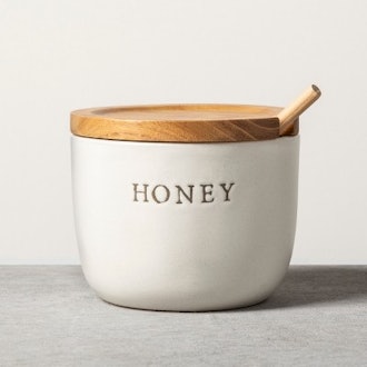 Stoneware Honey Pot with Acacia Wood Dipper and Lid - Hearth & Hand with Magnolia