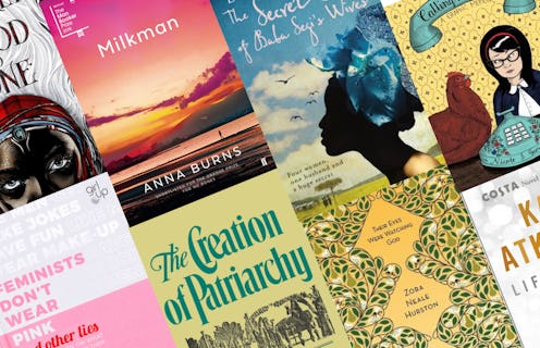 Feminist books published in 2019 laid down next to each other