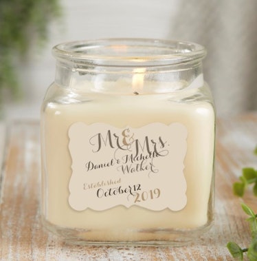 Personalized Mr. & Mrs. Vanilla Bean Candle Jar