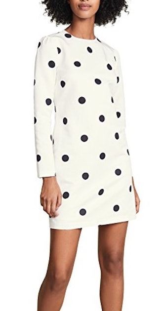 Polka Dot Long Sleeve Shift Dress