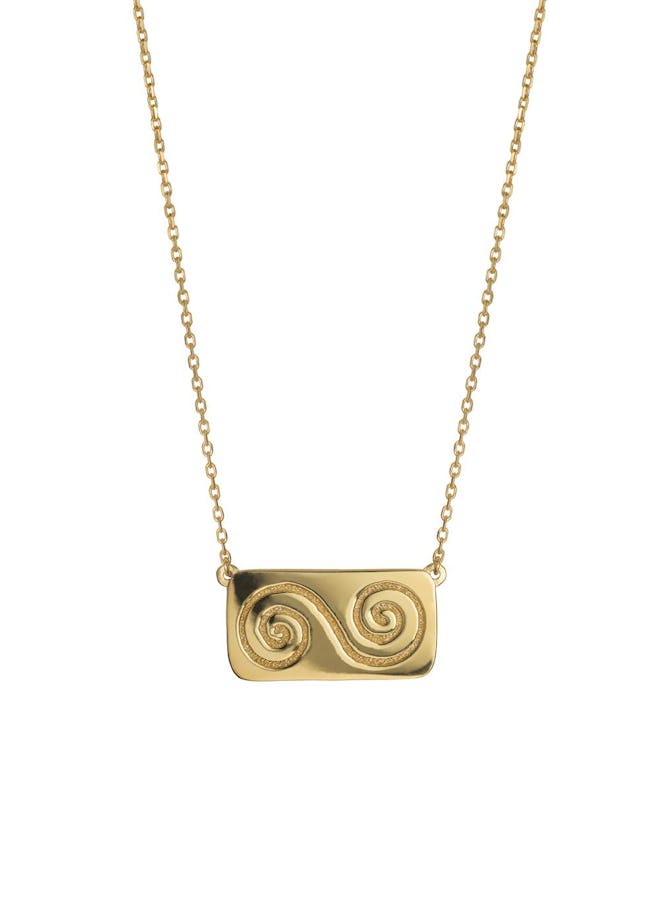 18 K Gold Plated Double Spiral Necklace