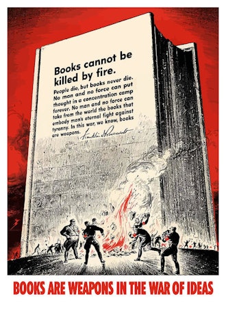 Fdr Quote On Book Burning Art Print