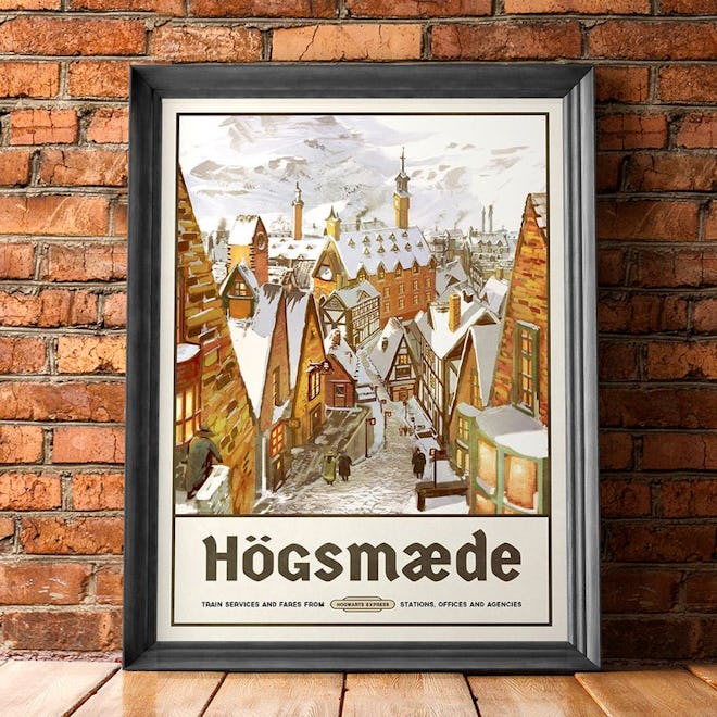Hogsmeade Travel Poster - Vintage Retro Style - Inspired by Harry Potter