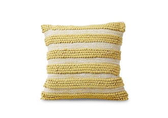 Yellow Cotton Textured Pillow