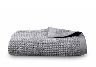 Grey Cotton Waffle Weave Coverlet