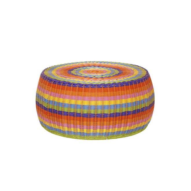 Colorful Wicker Ottoman Storage Basket