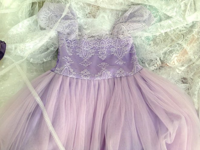 French Lace and Silk Tulle Dress