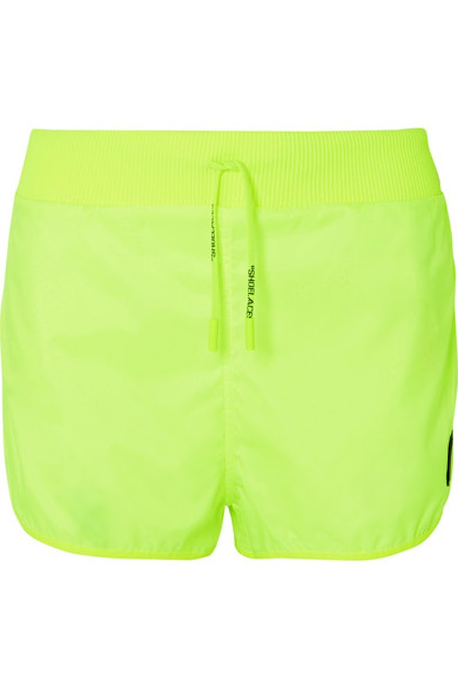 Rubber-Appliqued Neon Shell Shorts 