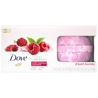 Dove Milk Swirls Bath Bombs Vanilla Raspberry Creamsicle