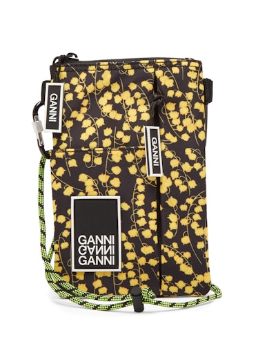 Ganni Azalea Floral-Print Necklace Bag