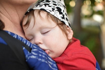 Gretchen Bossio's baby sleeping on her chest