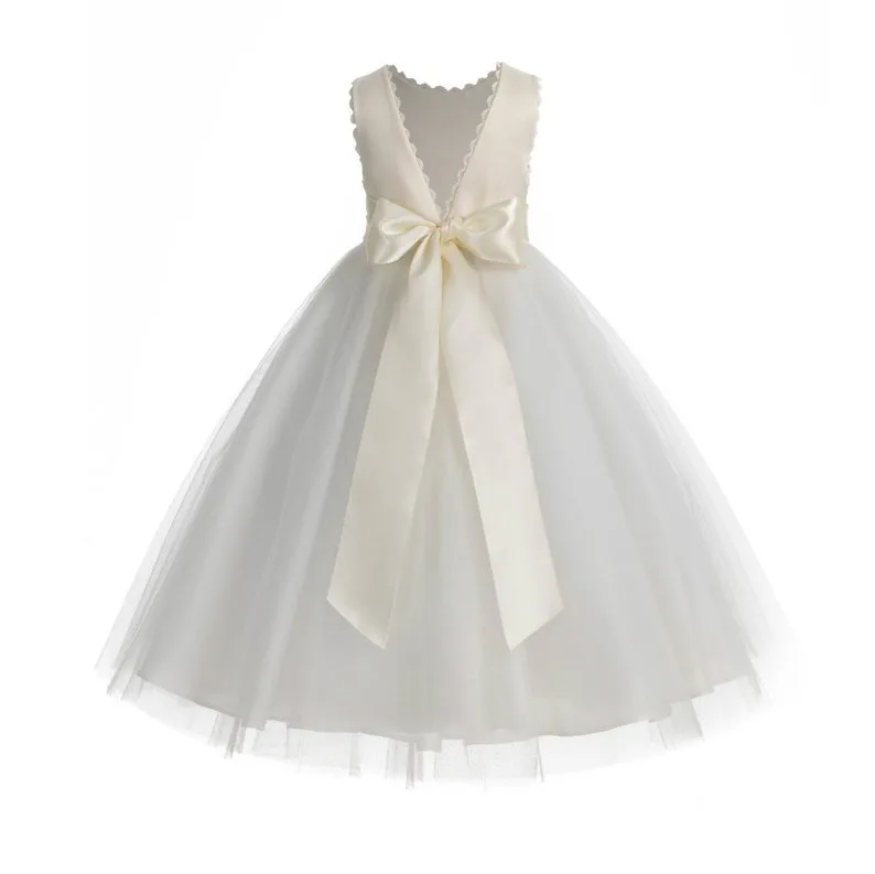 flower girl dress with bow in back