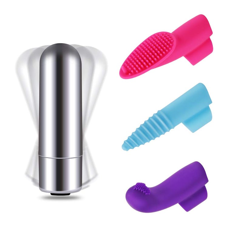 Adorime Bullet Vibrator With 3 Silicone Finger Sleeves