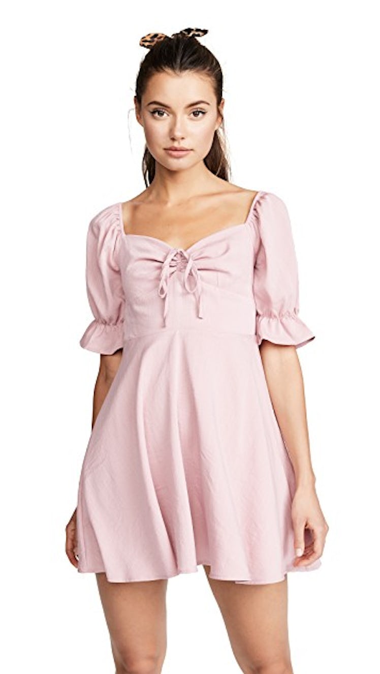 re:named Puff Sleeve Ruched Dress  