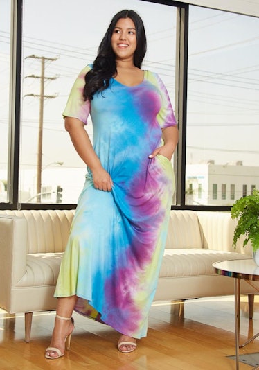 Asoph Plus Size Tie Dye Maxi Dress