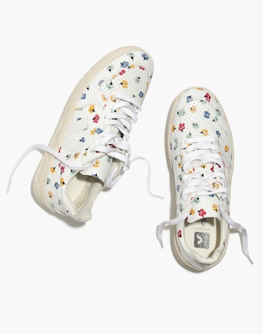 Madewell x Veja™ V-10 Leather Sneakers in Confetti Floral
