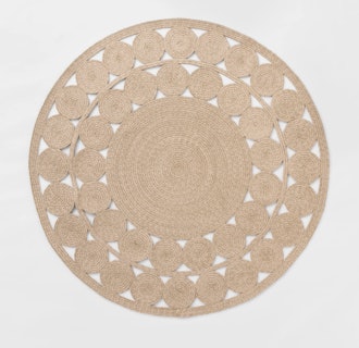 6' Round Ornate Woven Outdoor Rug