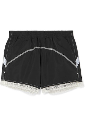 Lace-Trimmed Shell Shorts