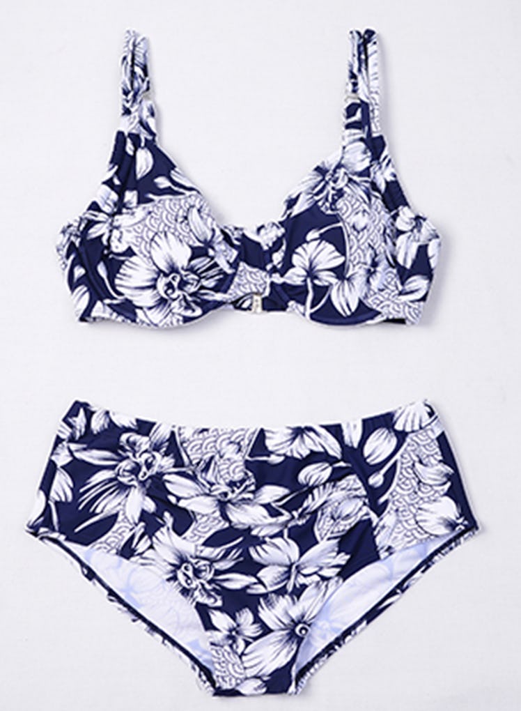 SAYFUT Women's Plus Size Swimwear High Waist Bandage Bikini Sets Retro 