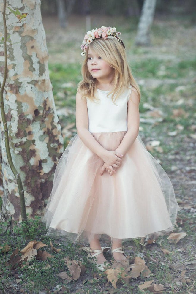 Classic Satin and Tulle Flower Girl Dress