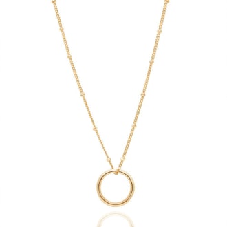 Basic Halo Pendant Necklace in Gold