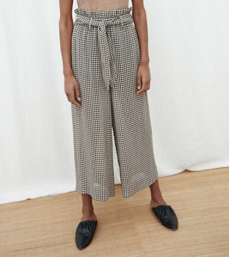 INES Paperbag Checked Waist Pants 