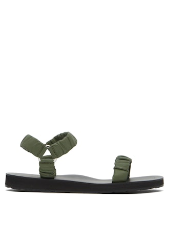 Egon Ruched Leather Sandals