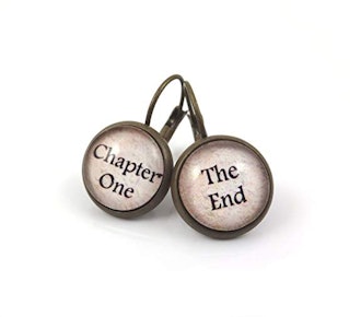 Book Lover Chapter One and the End Earrings in Antique Bronze