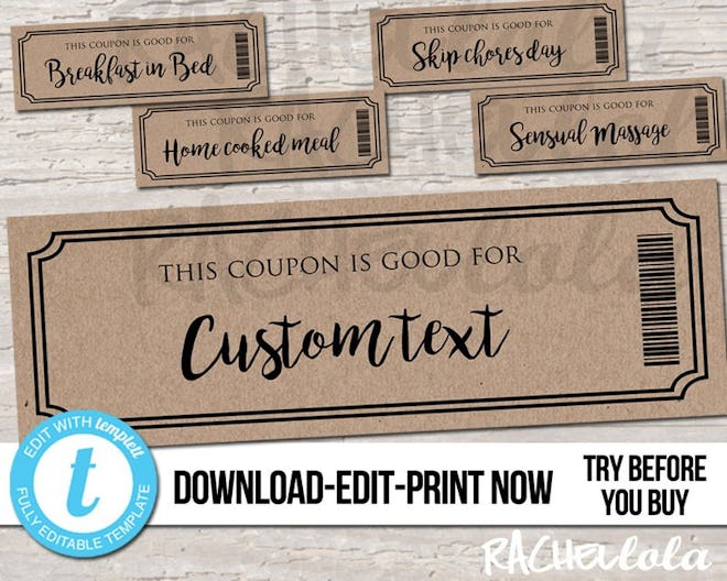 Editable Custom Printable Kraft Coupon Template