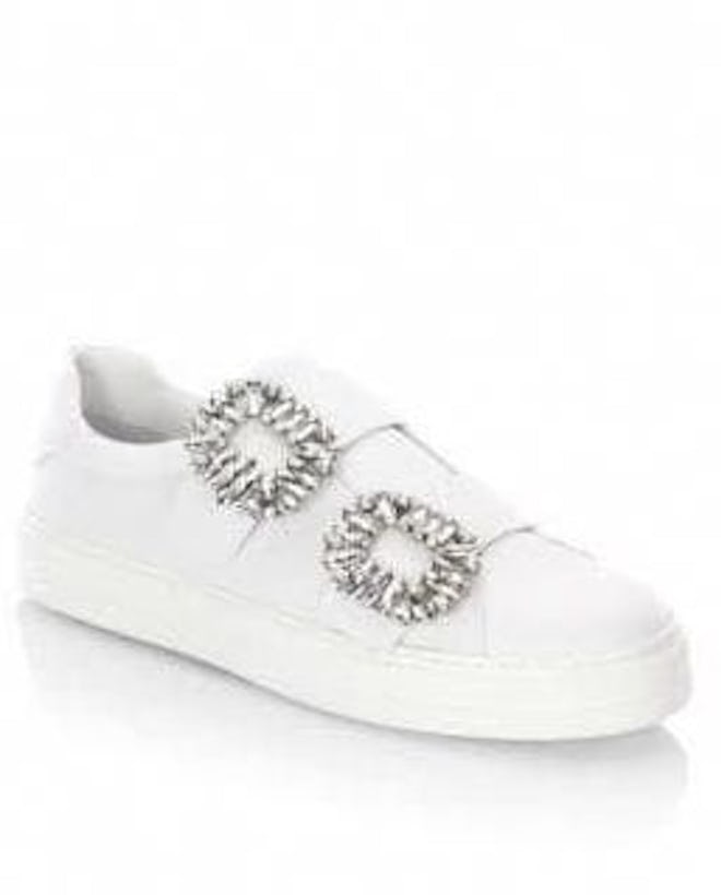Jeweled Leather Sneakers