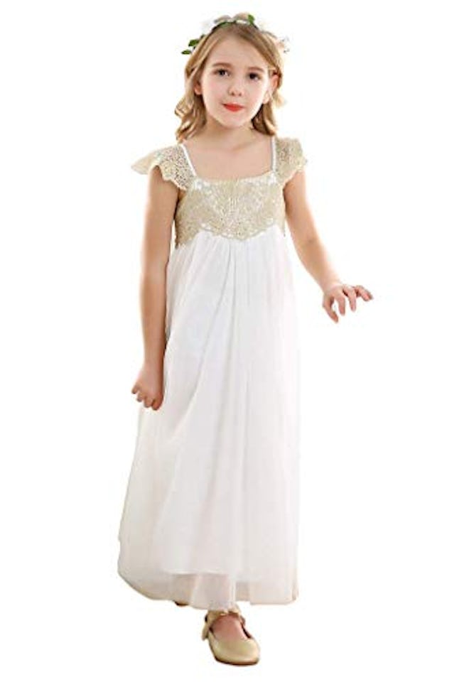 Vintage Rustic Flower Girl's Dress