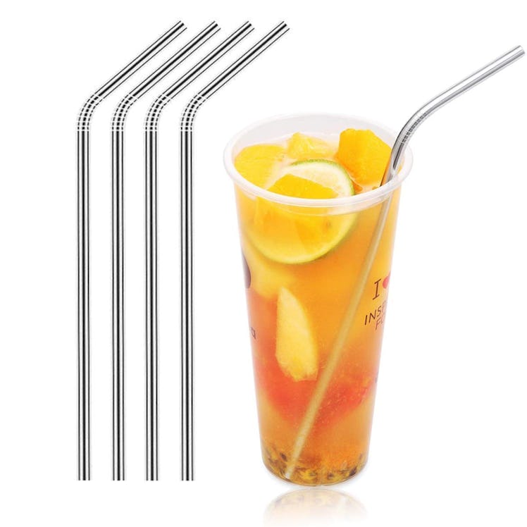 Magnum Steel Stainless Steel Drinking Straws (4 Pack)