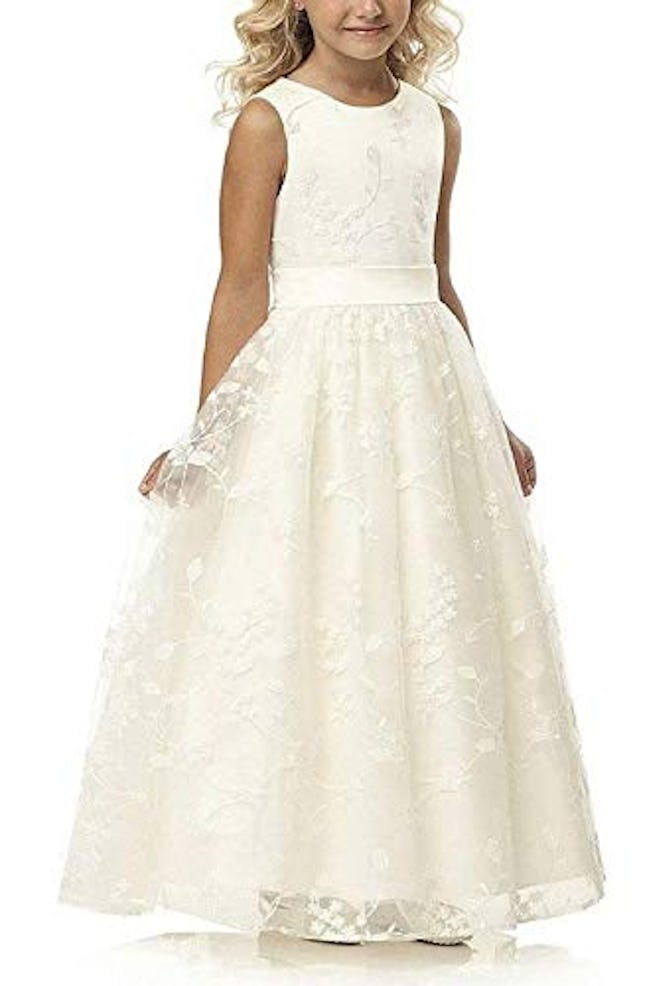 Lace Flower Girl Dress with Belt