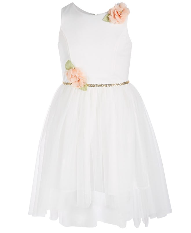 Floral-Trim Ballerina Dress