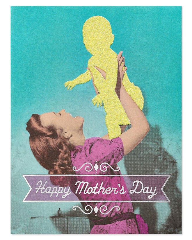 Funny Psycho Mother's Day Greeting Card With Glitter