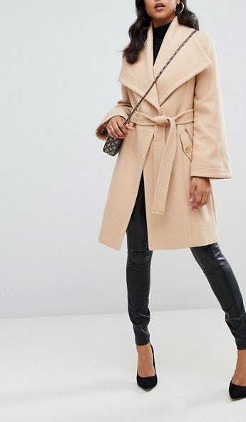 lipsy burgundy wrap coat