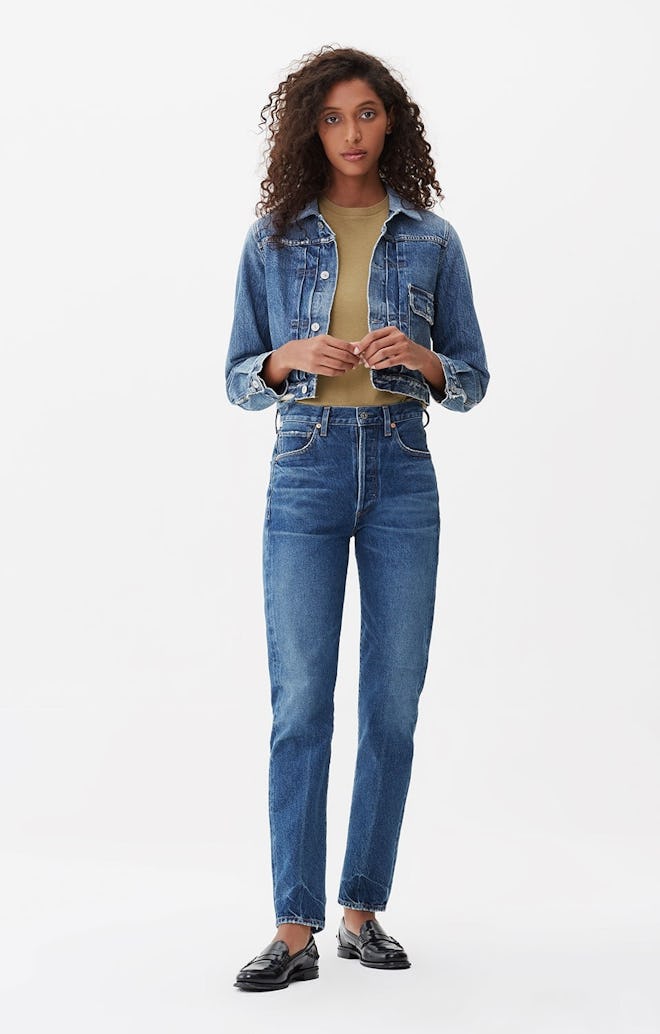 Campbell High-Rise Relaxed Straight Jeans in Medley