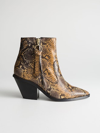Snake Cowboy Ankle Boots