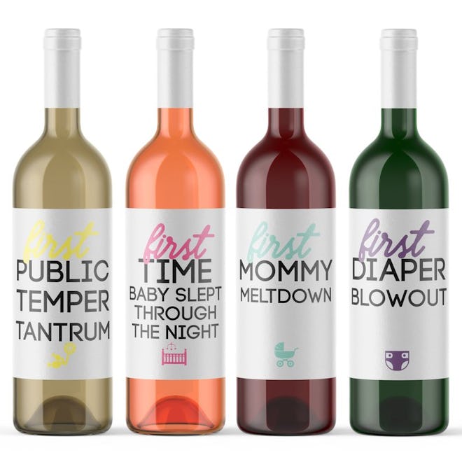 8 Mommy Milestone Wine Bottle Labels 